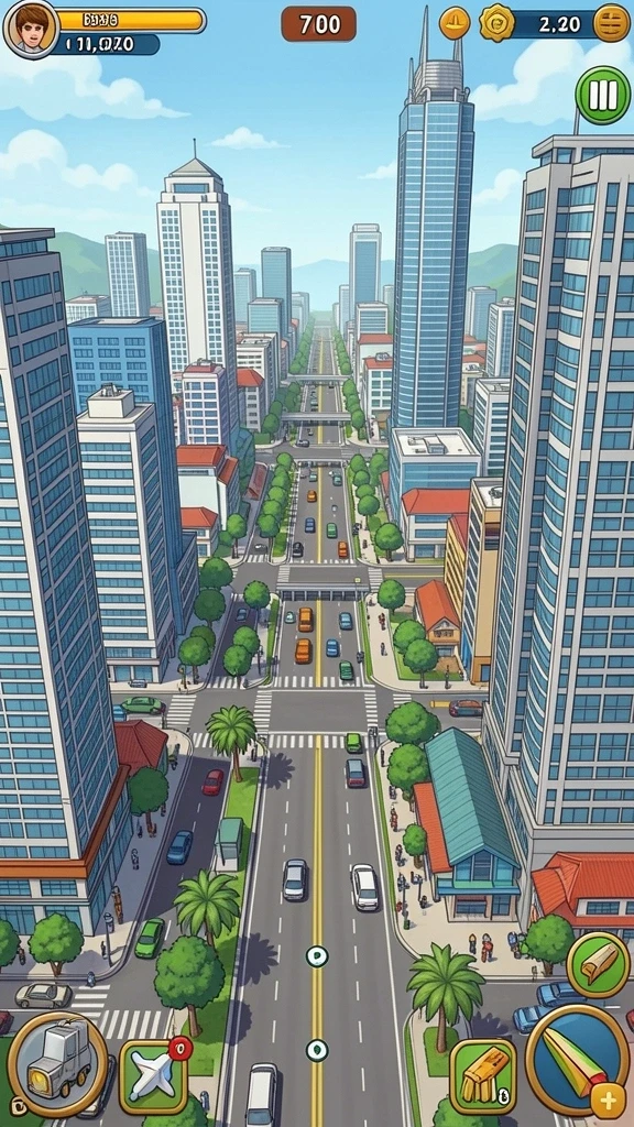Tampilan antarmuka permainan yang modern dan menarik.