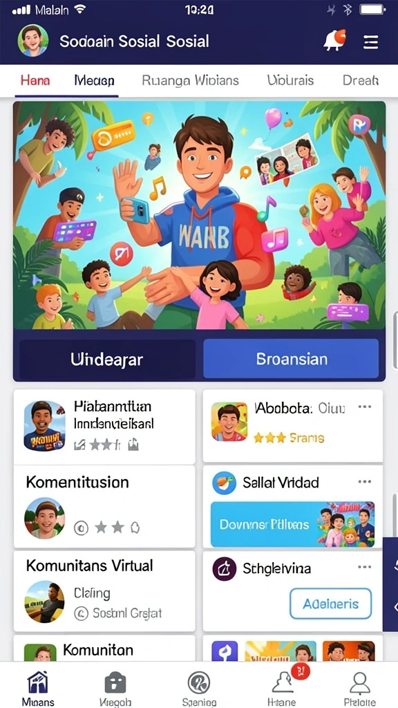 Fitur komunitas yang memungkinkan interaksi dengan pemain lain.