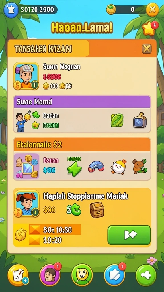 Karakter unik dengan senjata yang bervariasi.