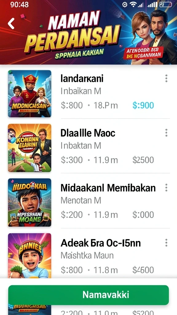 Tangkapan layar tampilan menu upgrade karakter.