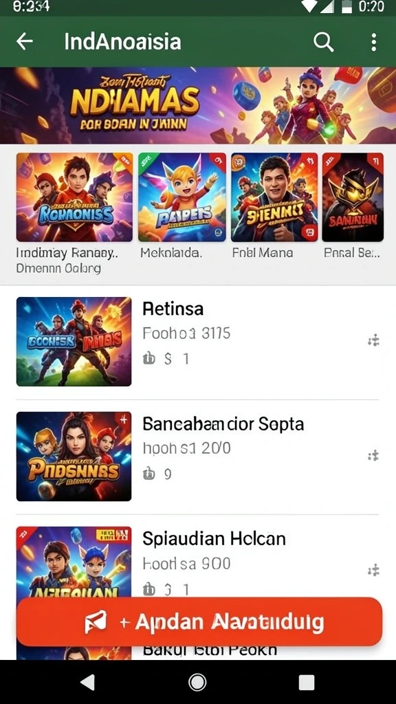 Tampilan antarmuka permainan yang menarik.